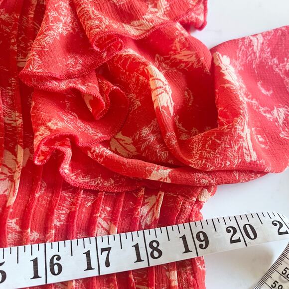 Free People These Dreams Orange & Ivory Floral Boho Long Sleeve Dress Small - Picture 11 of 12